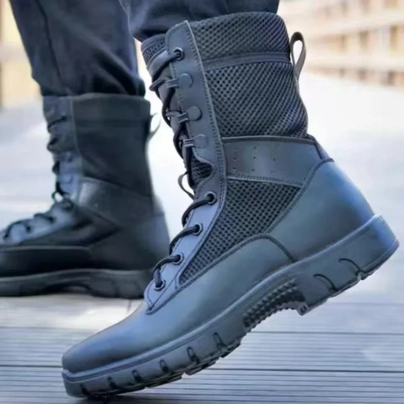 Yaz nefes taktik çizmeler örgü çizme su geçirmez yumuşak ayakkabı aşınmaya dayanıklı savaş Boot anti-skid açık yürüyüş yürüyüş boot