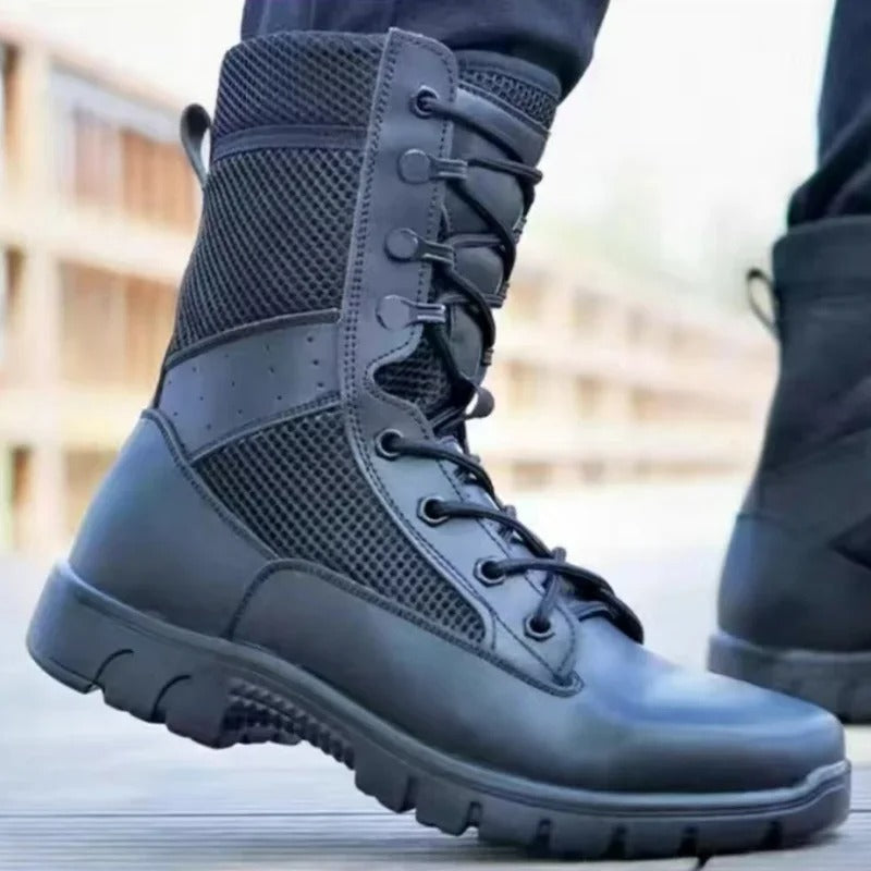 Yaz nefes taktik çizmeler örgü çizme su geçirmez yumuşak ayakkabı aşınmaya dayanıklı savaş Boot anti-skid açık yürüyüş yürüyüş boot