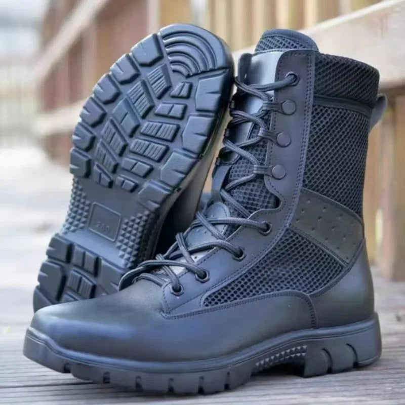 Yaz nefes taktik çizmeler örgü çizme su geçirmez yumuşak ayakkabı aşınmaya dayanıklı savaş Boot anti-skid açık yürüyüş yürüyüş boot
